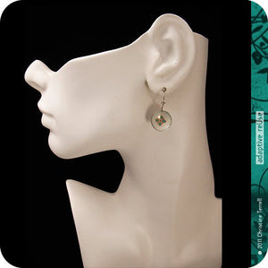 Teal & Gold Avon Tiny Dot Slow Fashion Tin Earrings