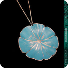 Load image into Gallery viewer, Blue Flower Zero Waste Tin Necklace