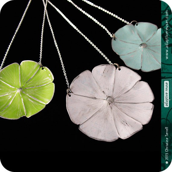 Gelato Colors Upcycled Tin Flower Necklace