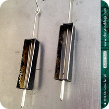 Load image into Gallery viewer, Black Rectangle Outline Zero Waste Tin Earrings