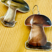 Load image into Gallery viewer, Chunky Mushrooms Upcycled Tin Earrings