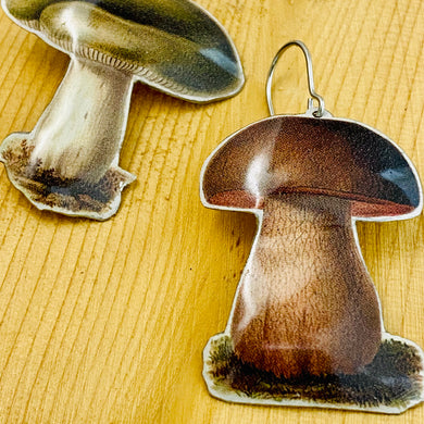 Chunky Mushrooms Upcycled Tin Earrings