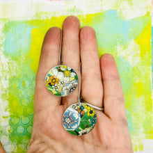 Load image into Gallery viewer, Vintage Allover Flowers Large Basin Earrings
