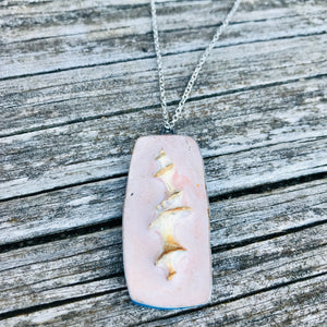 Shell Spiral Remains Concrete & Tin Necklace