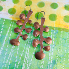 Load image into Gallery viewer, Matte Copper Matisse Leaves Upcyled Tin Earrings