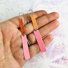 Load image into Gallery viewer, Orange &amp; Bright Pink Recycled Tin Earrings