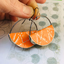 Load image into Gallery viewer, Persimmon Half Moon Saddle Zero Waste Tin Earrings