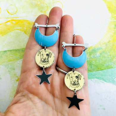 Star Dog Talisman Zero Waste Tin Earrings