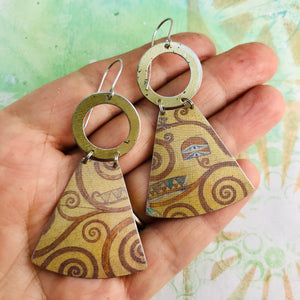 Klimt Tree of Life Small Fans Zero Waste Tin Earrings