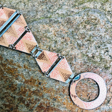 Load image into Gallery viewer, Speckled Trapezoids Upcycled Tin Bracelet