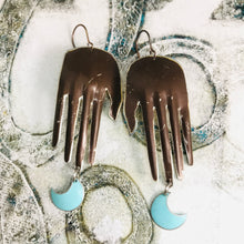 Load image into Gallery viewer, Chocolate Hands &amp; Aqua Moons Zero Waste Tin Earrings