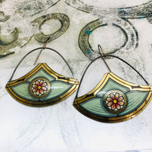 Load image into Gallery viewer, Pink Blossom Nouveau Upcycled Circle-y Earrings