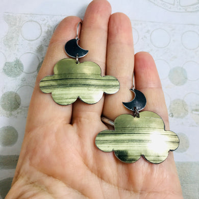 Black Crescents & Golden Clouds Zero Waste Tin Earrings