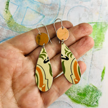 Load image into Gallery viewer, Vintage Sugar Tin Upcycled Teardrop Tin Earrings