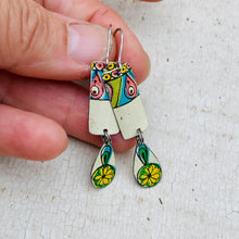 Load image into Gallery viewer, Retro Cool Teardrop &amp; Rectangle Tin Earrings