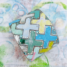 Load image into Gallery viewer, Cool Positive Upcycled Tesserae Wide Tin Cuff
