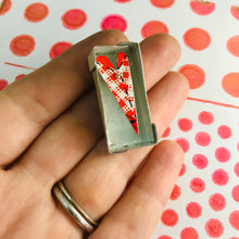 Load image into Gallery viewer, Boxed Red Heart Upcycled Tin Brooch