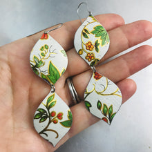 Load image into Gallery viewer, Tiny Blossoms &amp; Green Leaves Zero Waste Tin Earrings