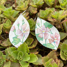 Load image into Gallery viewer, Pale Pink Flowers Upcycled Pod Tin Earrings