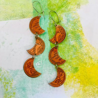 Biscotti Coin Crescents Upcycled Tin Earrings