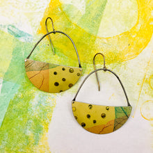 Load image into Gallery viewer, Leaf Skeleton on Butter Upcycled Tin Earrings