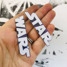 Load image into Gallery viewer, Star Wars Logo Long Recycled Tin Earrings