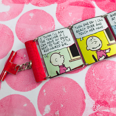 Charlie Brown Comic Strip Upcycled Tin Bracelet