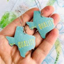 Load image into Gallery viewer, Aqua Quality Texas Upcycled Tin Earrings