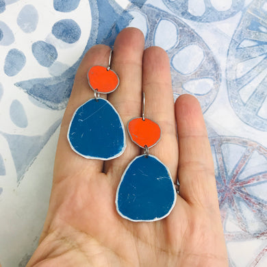 Deep Sky & Carrot Zero Waste Tin Earrings