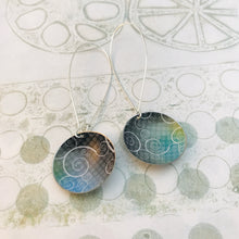 Load image into Gallery viewer, Swirly Charcoal and Cools Large Basin Tin Earrings