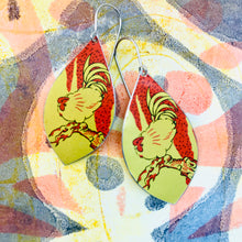 Load image into Gallery viewer, Golden Roosters Upcycled Little Pod Tin Earrings
