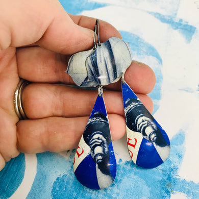 Lady Liberty’s Torch Teardrops Zero Waste Tin Earrings