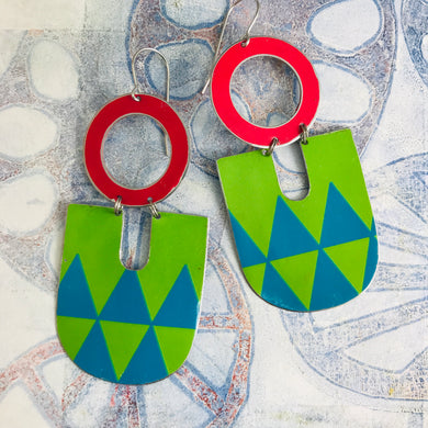 Mixed Brights Chunky Horseshoe Tin Earrings
