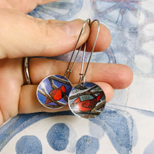 Load image into Gallery viewer, Two Cardinals Medium Basin Tin Earrings