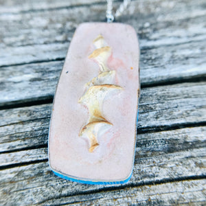 Shell Spiral Remains Concrete & Tin Necklace