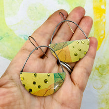 Load image into Gallery viewer, Leaf Skeleton on Butter Upcycled Tin Earrings