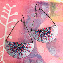 Load image into Gallery viewer, Spirograph Semicircle Large Fan Dangle Earrings