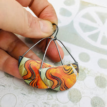 Load image into Gallery viewer, Waves of Orange Upcycled Tin Earrings