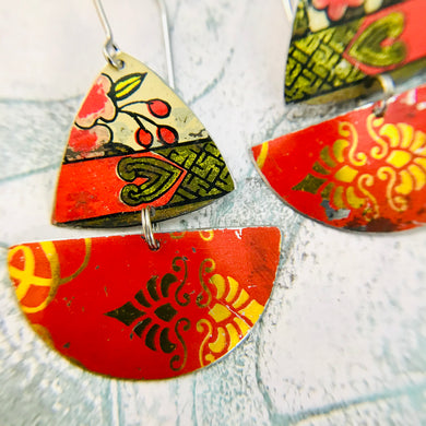 Scarlet and Golds Little Sailboats Tin Earrings