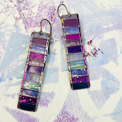 Fenced Mixed Plums II Rectangle Tin Earrings