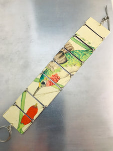 Green Hummingbird Upcycled Tin Bracelet