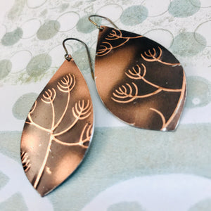 Coppery Branches Medium Pod Tin Earrings