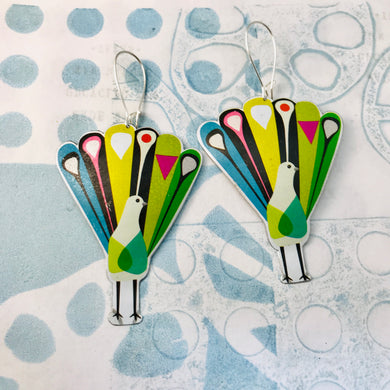 Peacocks Zero Waste Tin Earrings