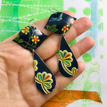 Load image into Gallery viewer, Mixed Flower Patterns Ogee Zero Waste Tin Earrings