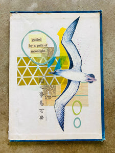 Guided By Moonlight   •  Collage on Upcycled Book Cover