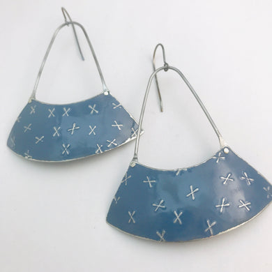 Slate Hand X’d Large Fan Dangle Earrings