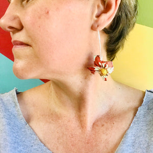 RESERVED Texas Red has Wildflowers Upcycled Tin Earrings