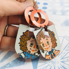 Load image into Gallery viewer, Raggedy Ann &amp; Andy Chunky Horseshoe Tin Earrings