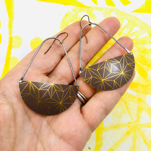 Mod Espresso & Copper Recycled Tin Earrings