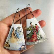 Load image into Gallery viewer, Mountain Offerings Zero Waste Tin Long Fans Earrings